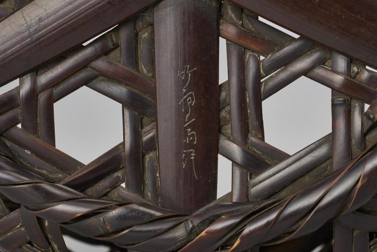 竹網 花籠 在銘 DT689 竹網 花籠 在銘 DT689 ·竹編工藝傳承之路岡山