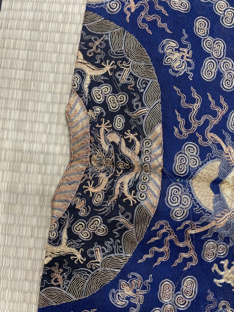 【珍】　★ 袍料 吉服龍袍 ★　乾隆期　妝花 金龍紋 彩雲紋　明清織繍 珍】 ☆ 袍料 吉服龍袍 ☆ 乾隆期 妝花 金龍紋 彩雲紋 明