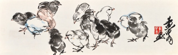 LOT 0071 黃冑（1925-1997）小雞圖