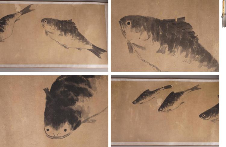 LOT 1014 八大山人 暢迈天下 群魚図 LOT 1014 八大山人 暢迈天下 群魚図